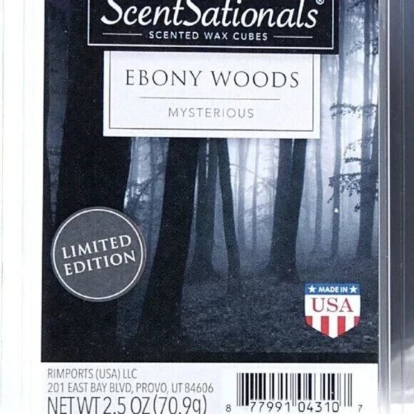ScentSationals Ebony Woods Mysterious Wax Cubes LE 2.5 oz Discontinued NEW - Picture 3 of 4